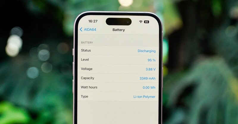 iPhone 15 được trang bị viên pin Li-Ion dung lượng 3.349 mAh