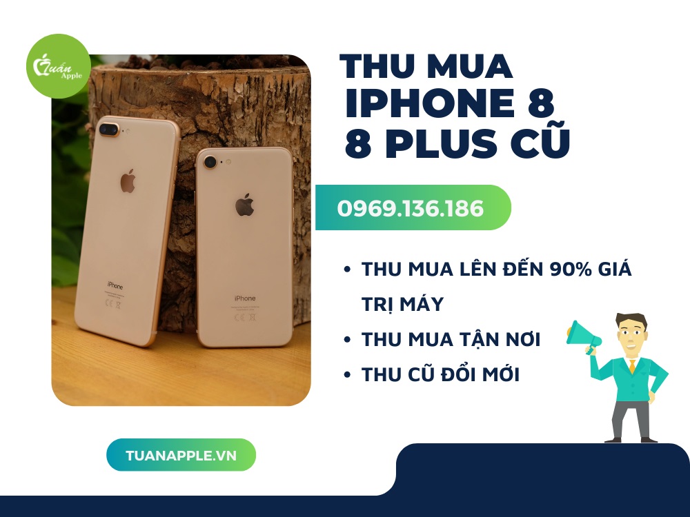 Bảng giá thu mua iPhone 8 plus, iPhone 8 cũ giá cao