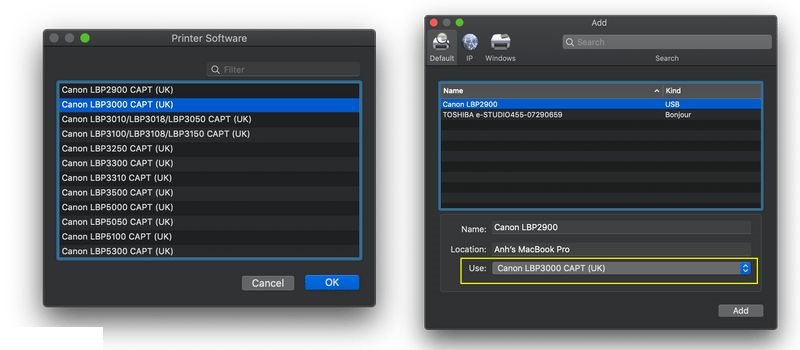 Hướng dẫn cài driver máy in canon 2900 cho Macbook