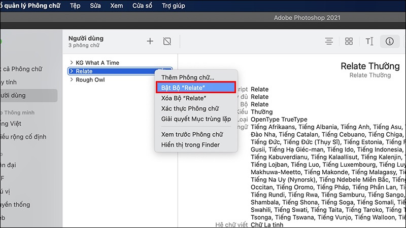 Cách bật - tắt font chữ tiếng việt trên Macbook