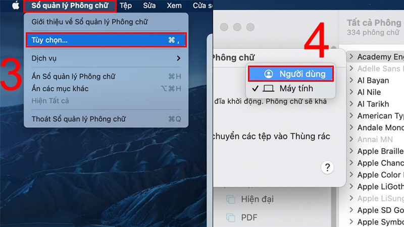 Thêm Font chữ tiếng Việt cho Macbook