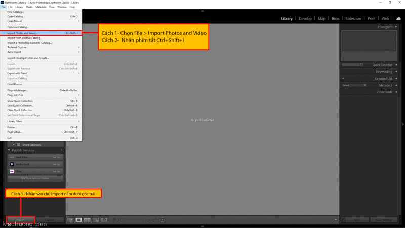 Hướng dẫn Import ảnh vào Lightroom trên macbook