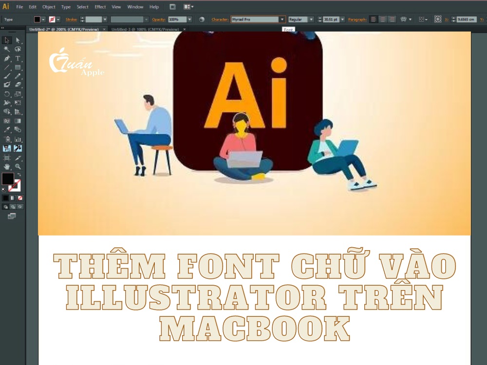 Cách thêm font chữ vào illustrator trên MacBook