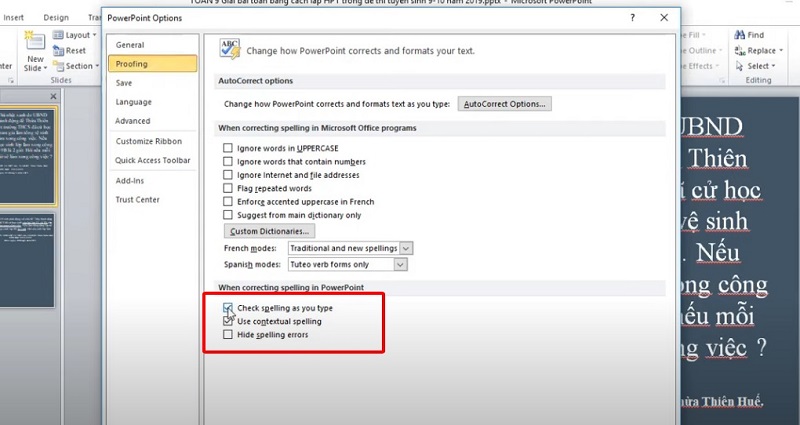 Hướng dẫn cách tắt gạch chân đỏ trong Powerpoint trên Macbook