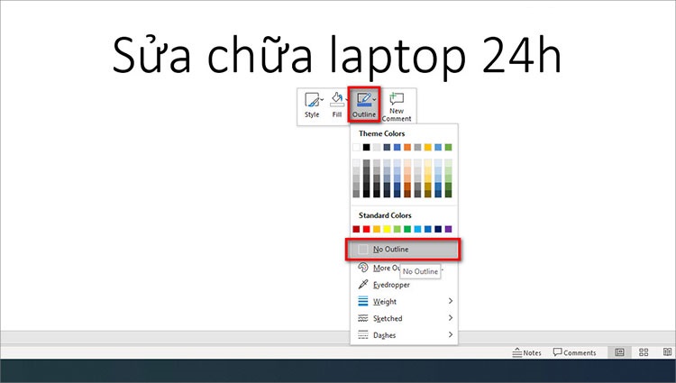 Cách tắt gạch đỏ chân khỏi siêu liên kết Hyperlink trong Powerpoint 
