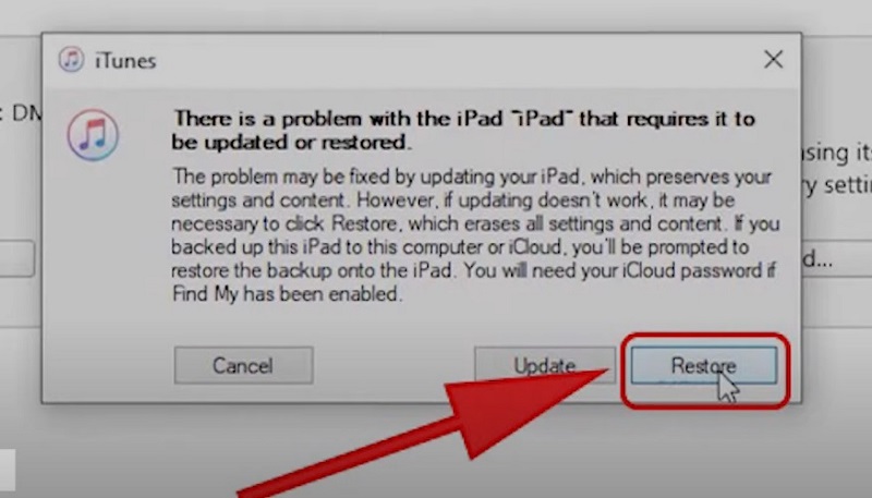 Cách mở khóa ipad không cần máy tính bằng cách sử dụng tính năng Recovery Mode