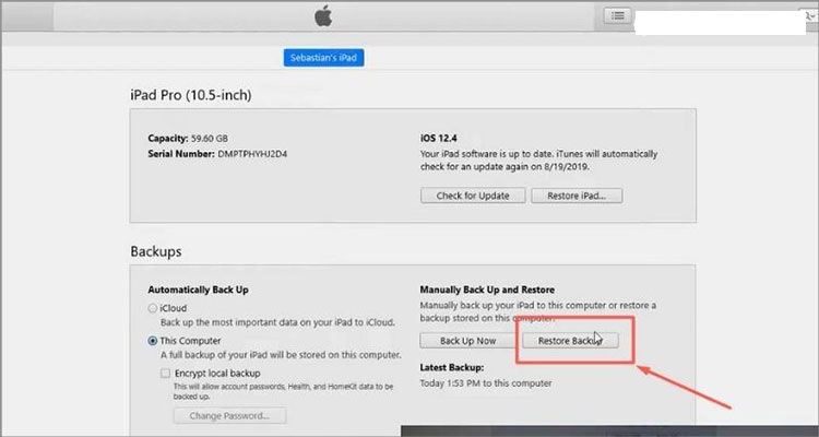 Khôi phục bằng iTunes