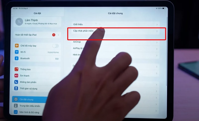 Cập nhật phiên bản phần mềm mới nhất tăng thời gian sử dụng pin iPad Air 