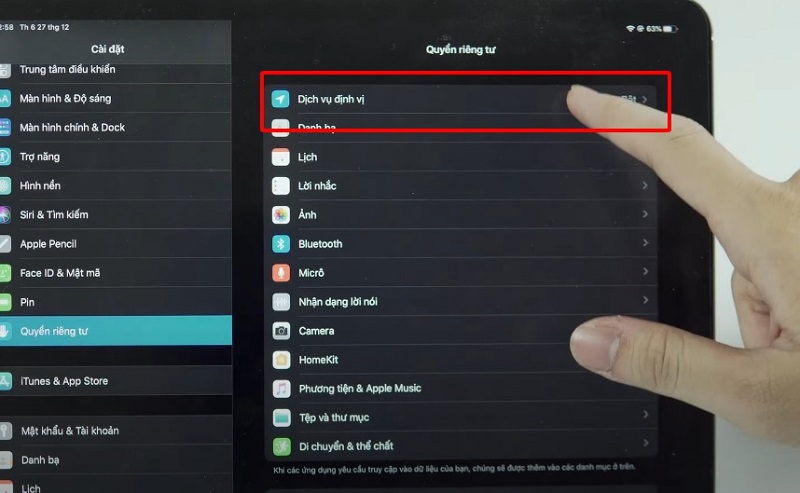 Cách tăng thời gian sử dụng pin iPad Air bằng cách tắt định vị