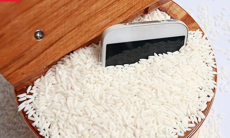 Xử lý khi iPhone bị nước vào màn hình bằng cách không để trong hũ gạo