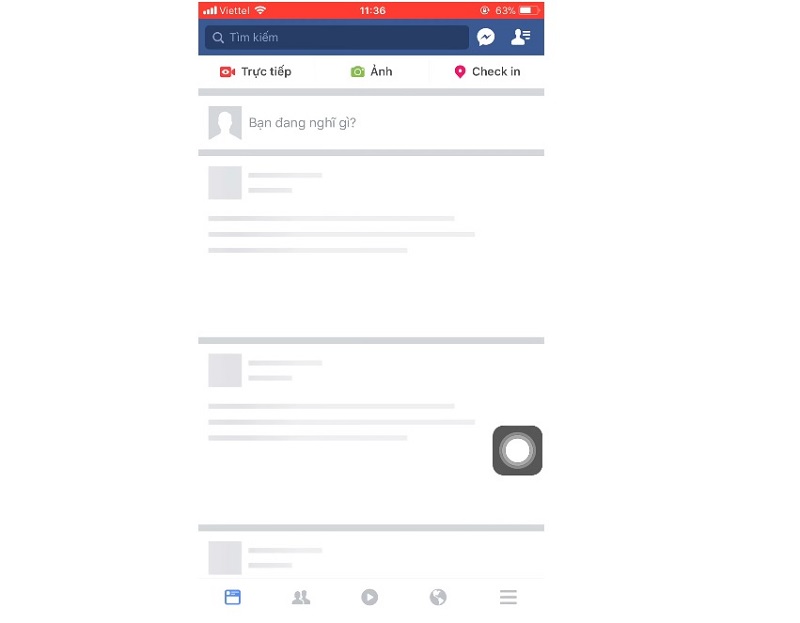 Dấu hiệu lỗi Facebook không load được bảng tin trên iPhone