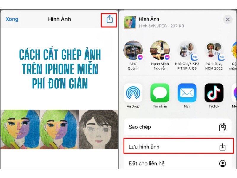 Cách cắt ghép ảnh trên iPhone miễn phí đơn giản