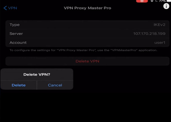 Xóa cấu hình VPN thủ công trên IOS