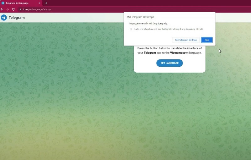 Cách cài tiếng Việt trên Telegram cho máy tính