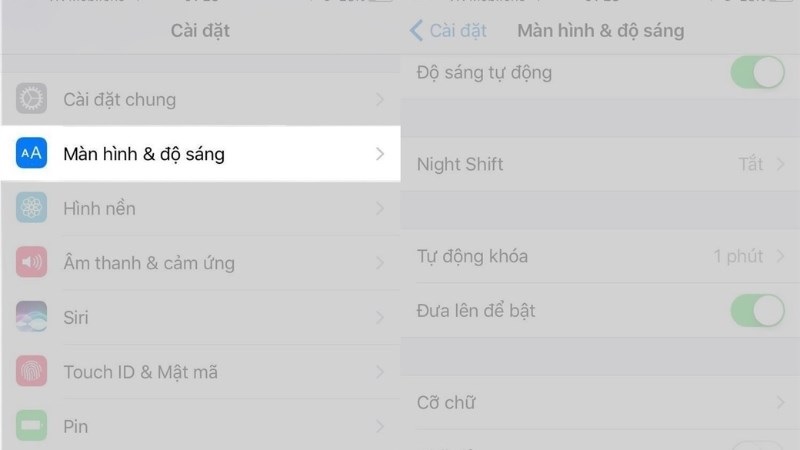 Cài đặt màn hình tiêu chuẩn trên iPhone