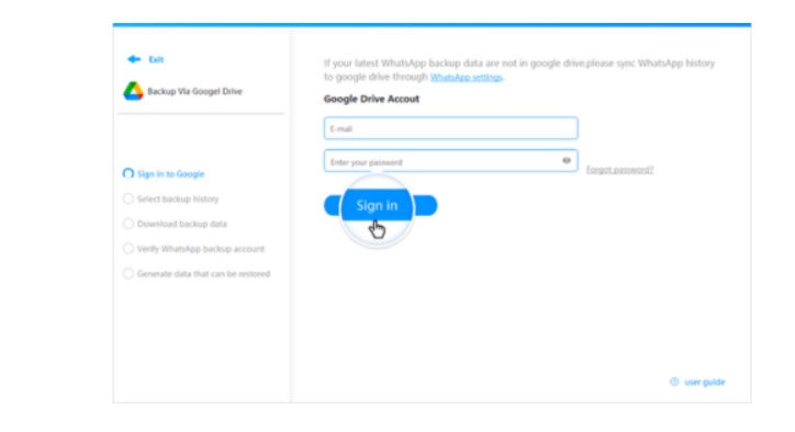 Sử dụng Mobitrix - sao lưu qua Google Drive
