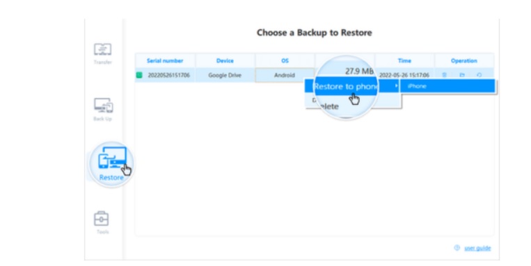 Sử dụng Mobitrix - sao lưu qua Google Drive