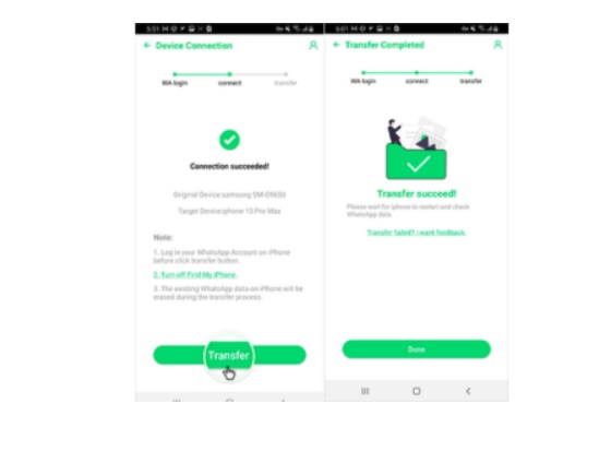 Sử dụng Chantrans để khôi phục chuyển dữ liệu WhatsApp từ Android sang iPhone