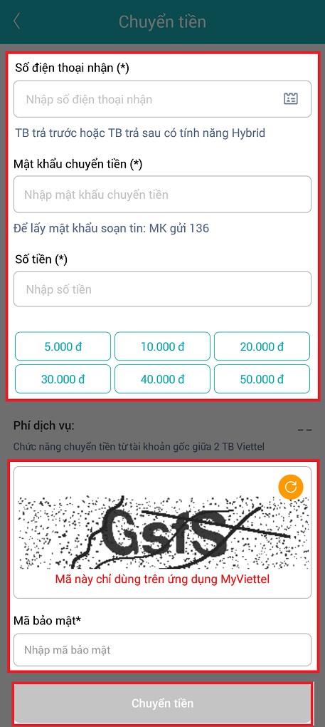 Cách chuyển tiền điện thoại Viettel bằng ứng dụng My Viettel