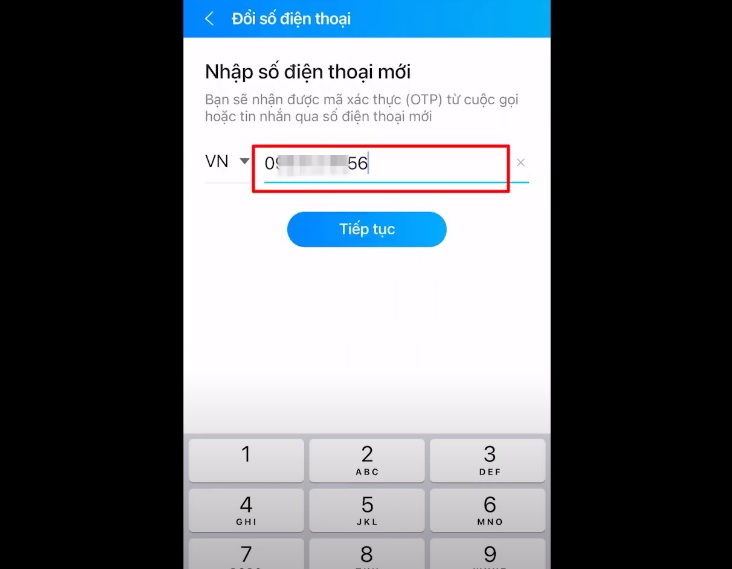 Sử dụng bằng số điện thoại khác