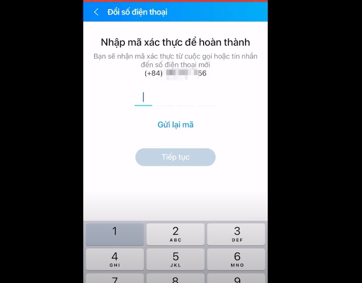 Sử dụng bằng số điện thoại khác