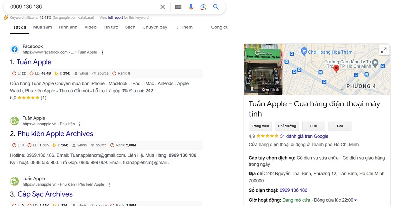 Tra cứu số điện thoại gọi đến máy bạn qua Google