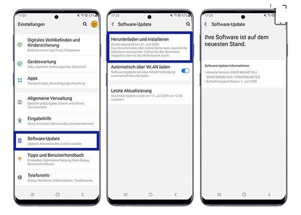 Khắc phục điện thoại Samsung sạc không vào pin bằng cách cập nhật phần mềm điện thoại Samsung