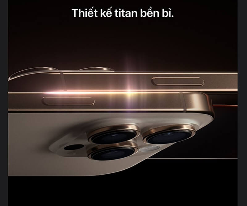 iPhone 16 Pro Max Thiết kế viền mỏng khung titanium