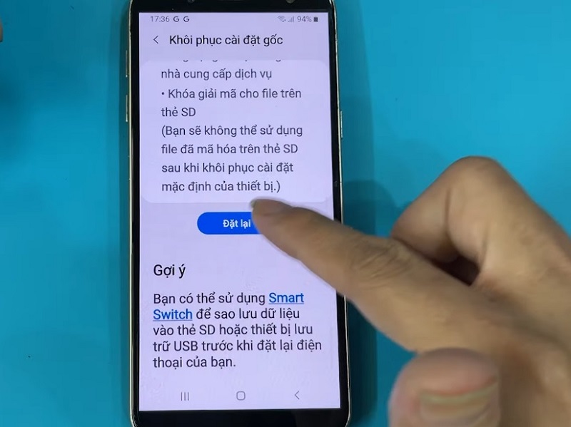 Reset điện thoại SamSung