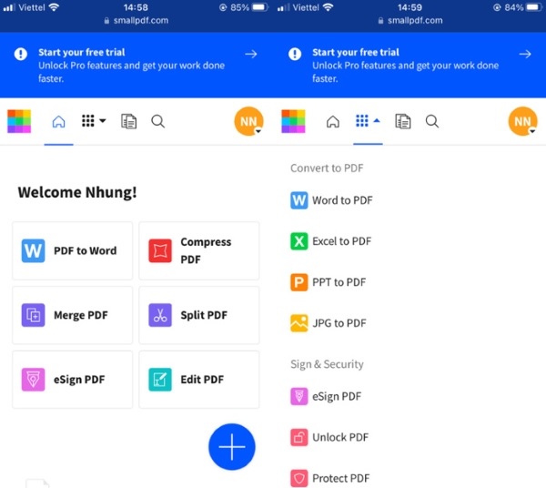Cách tạo File ảnh trên điện thoại Android trên SmallPDF