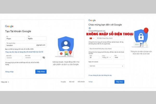 Cách tạo Gmail không cần số điện thoại trên máy tính