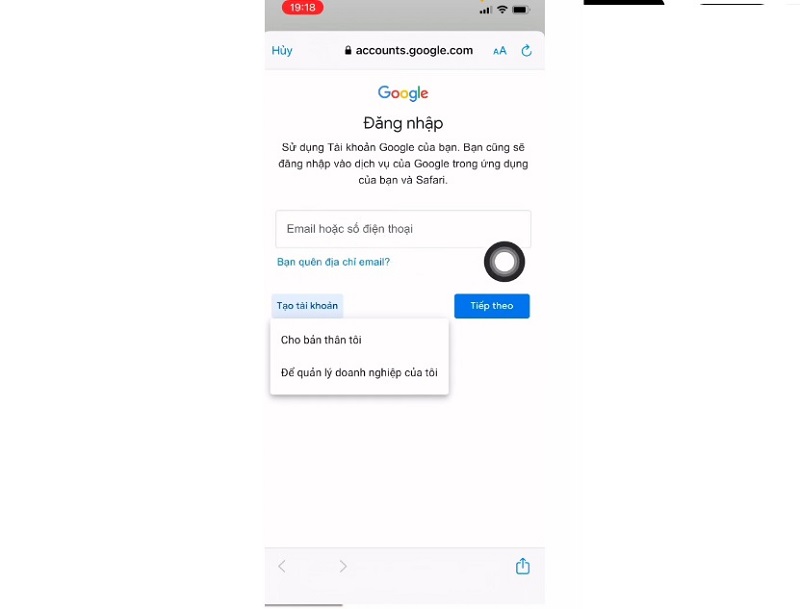 Tạo Gmail không cần số điện thoại iPhone