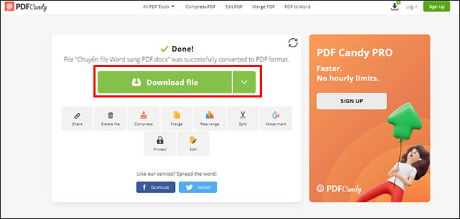 Cách chuyển file Word sang PDF trên Macbook bằng Pdfcandy.com