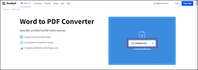 Cách chuyển file Word sang PDF trên Macbook bằng Smallpdf.com