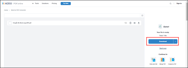 Cách chuyển file Word sang PDF trên Macbook bằng Pdfonline.com
