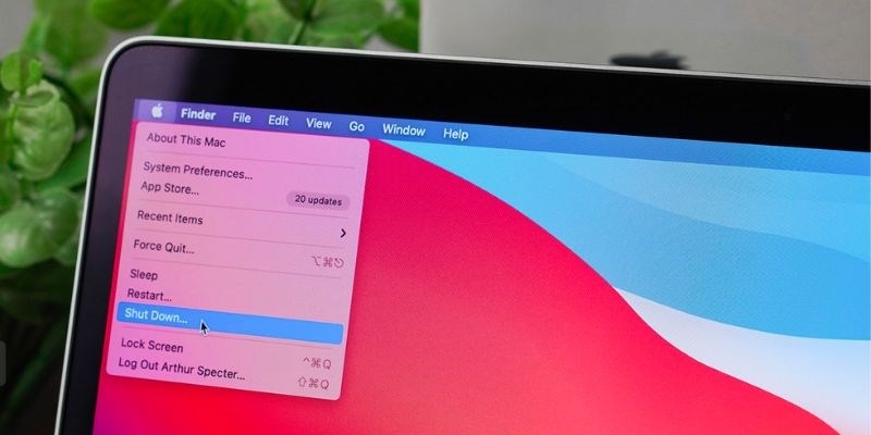 Khắc phục màn hình Macbook bị ám xanh bằng cách khởi động lại máy