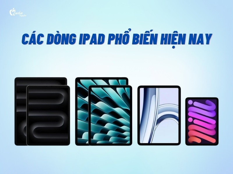 Các dòng iPad phổ biến hiện nay 2025