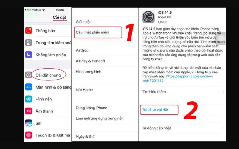 Cập nhập phiên bản IOS