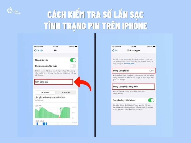 Cách kiểm tra số lần sạc, tình trạng pin trên iPhone