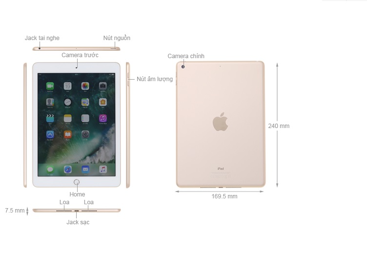 Kích thước iPad (2018)