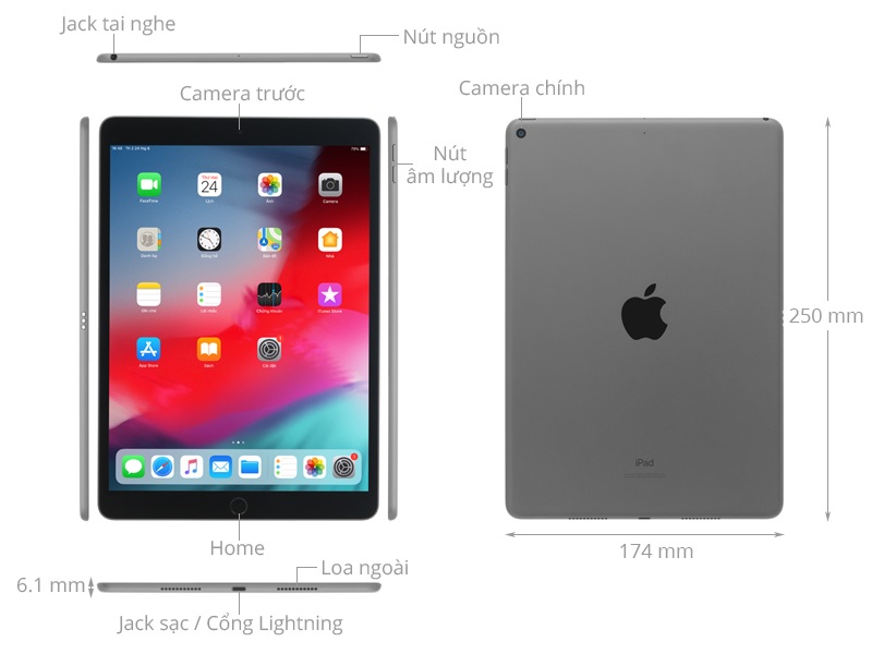 Kích thước iPad Air (2019)