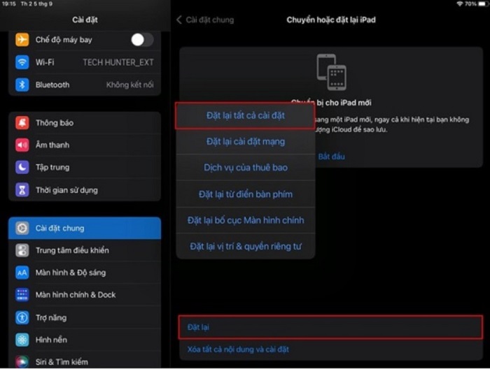 Khắc phục loa iPad bị nhỏ tiếng bằng cách cài đặt lại tất cả iPad