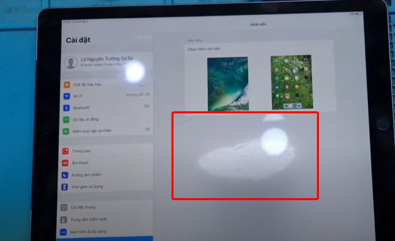 Dấu hiệu màn hình iPad bị phản quang