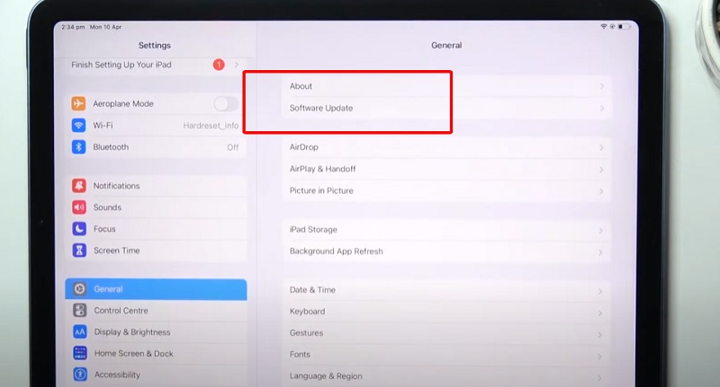 Cách check serial iPad, check số iMei iPad bằng cách check trong phần giới thiệu