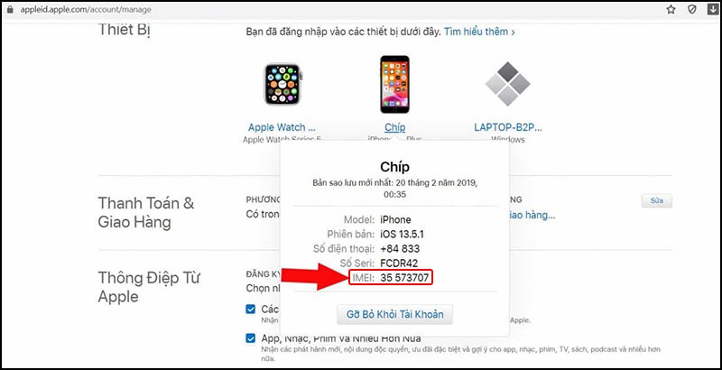 Cách check serial iPad, check số iMei iPad bằng cách check qua iCloud/website Apple
