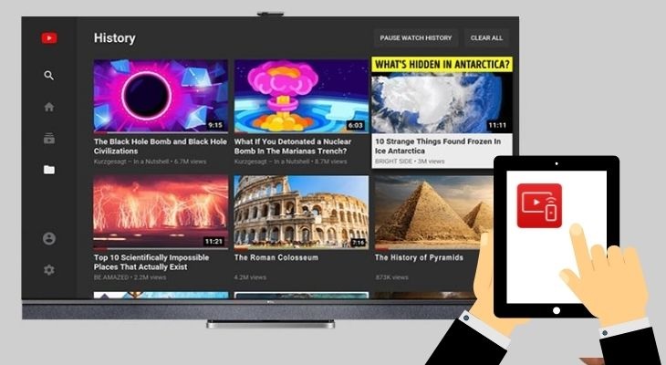 Kết nối iPad với tv bằng cách sử dụng qua ứng dụng Youtube