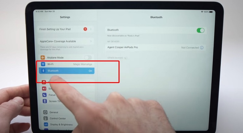 Tắt chế độ tai nghe trên iPad bằng cách tắt chế độ Bluetooth