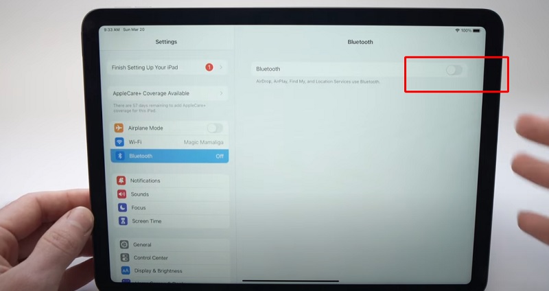 Sửa lỗi iPad không kết nối được wifi​ bằng cách tắt chế độ Bluetooth