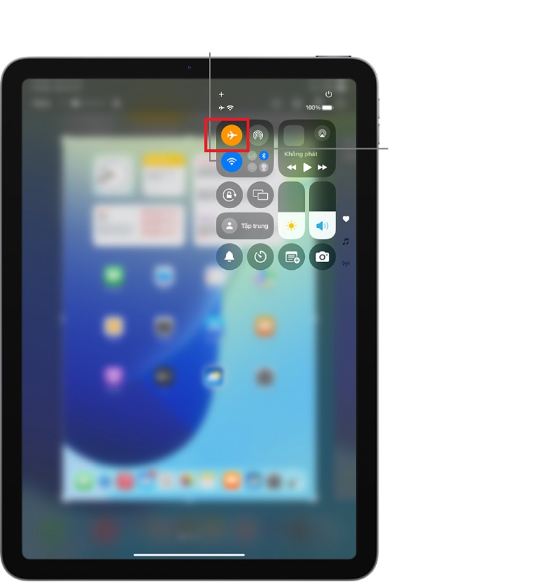 Tắt chế độ tai nghe trên iPad bằng cách bật tắt chế độ máy bay