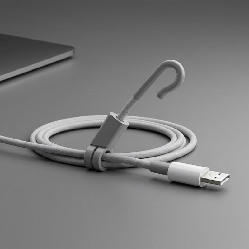 bảo vệ dây sạc Macbook Bước 4: Dùng móc để cố định cuối dây, đảm bảo dây không bị bung và kiểm tra lại để không có chỗ căng hay gãy